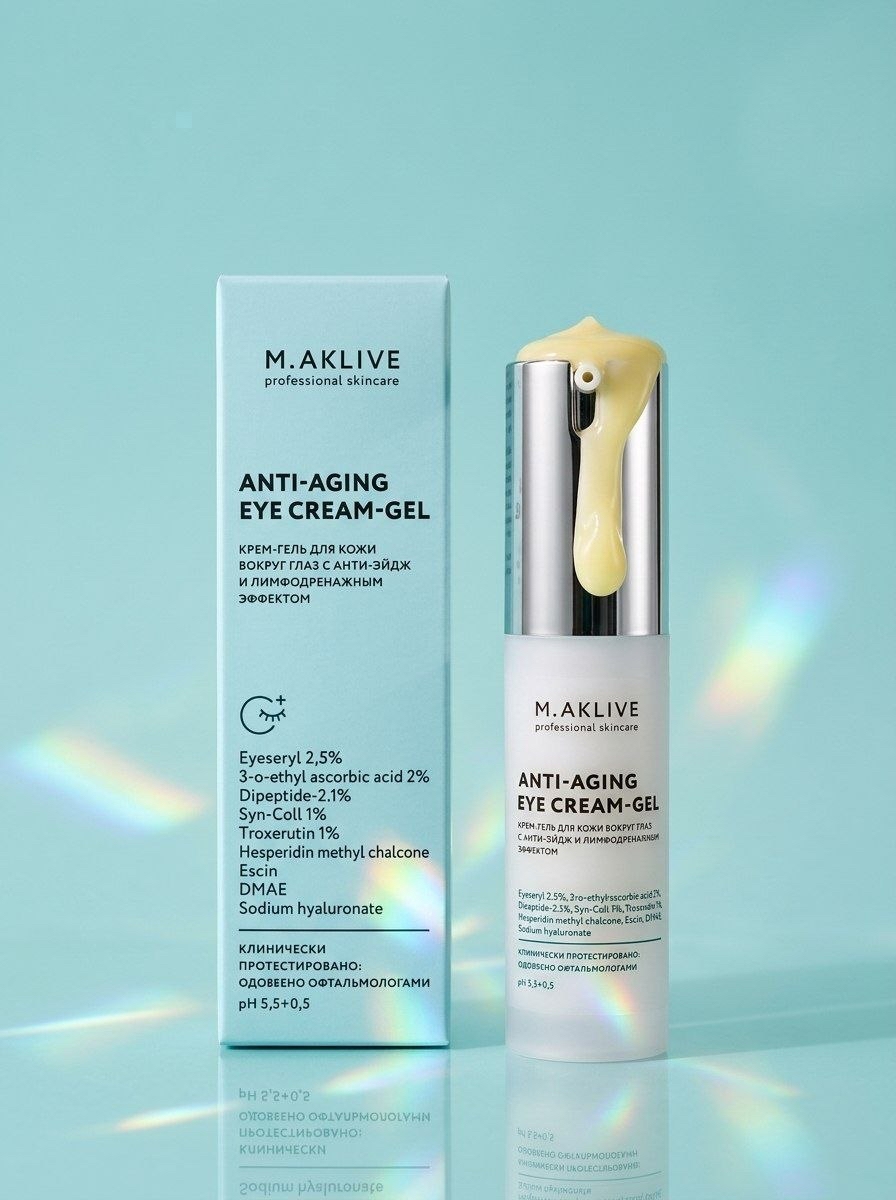 M.AKLIVE Крем-гель для кожи вокруг глаз - Anti-aging eye cream-gel, 15мл