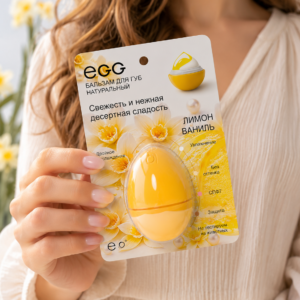 EXO Бальзам для губ увлажняющий Natural EGG с ароматом "Лимон-ваниль", 12гр